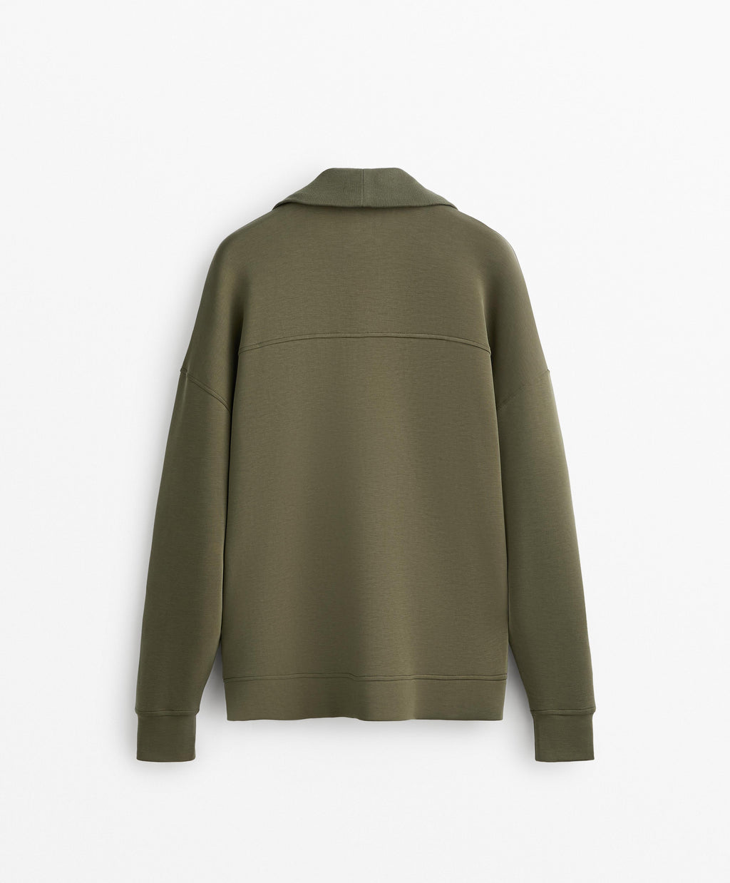 HALF ZIP SWEATSHIRT WITH RIB DETAIL IN SOFT TOUCH MODAL