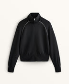 HIGH NECK PIPING JACKET WITH SOFT TOUCH MODAL