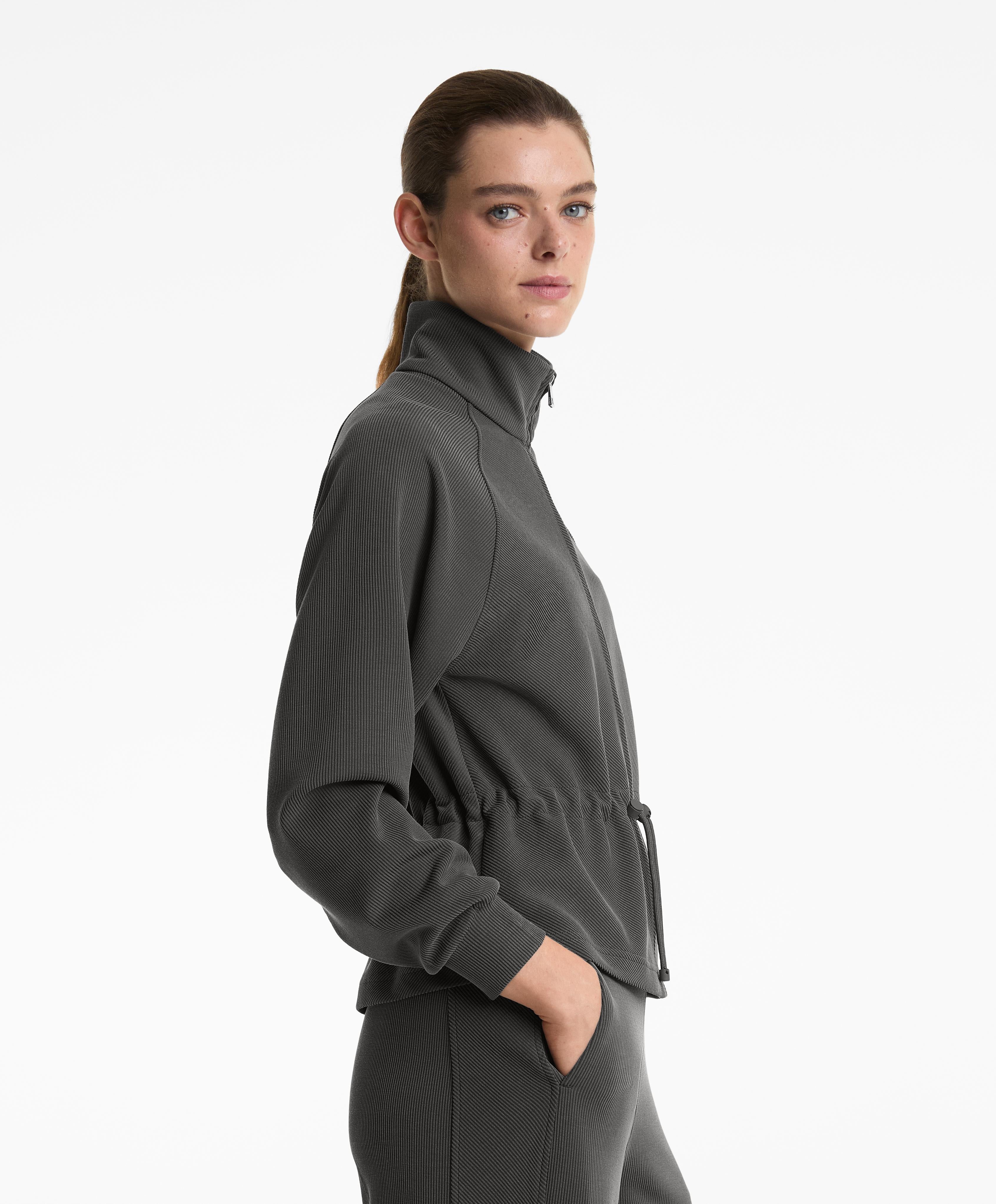 ADJUSTABLE WAIST RIB JACKET 29% MODAL