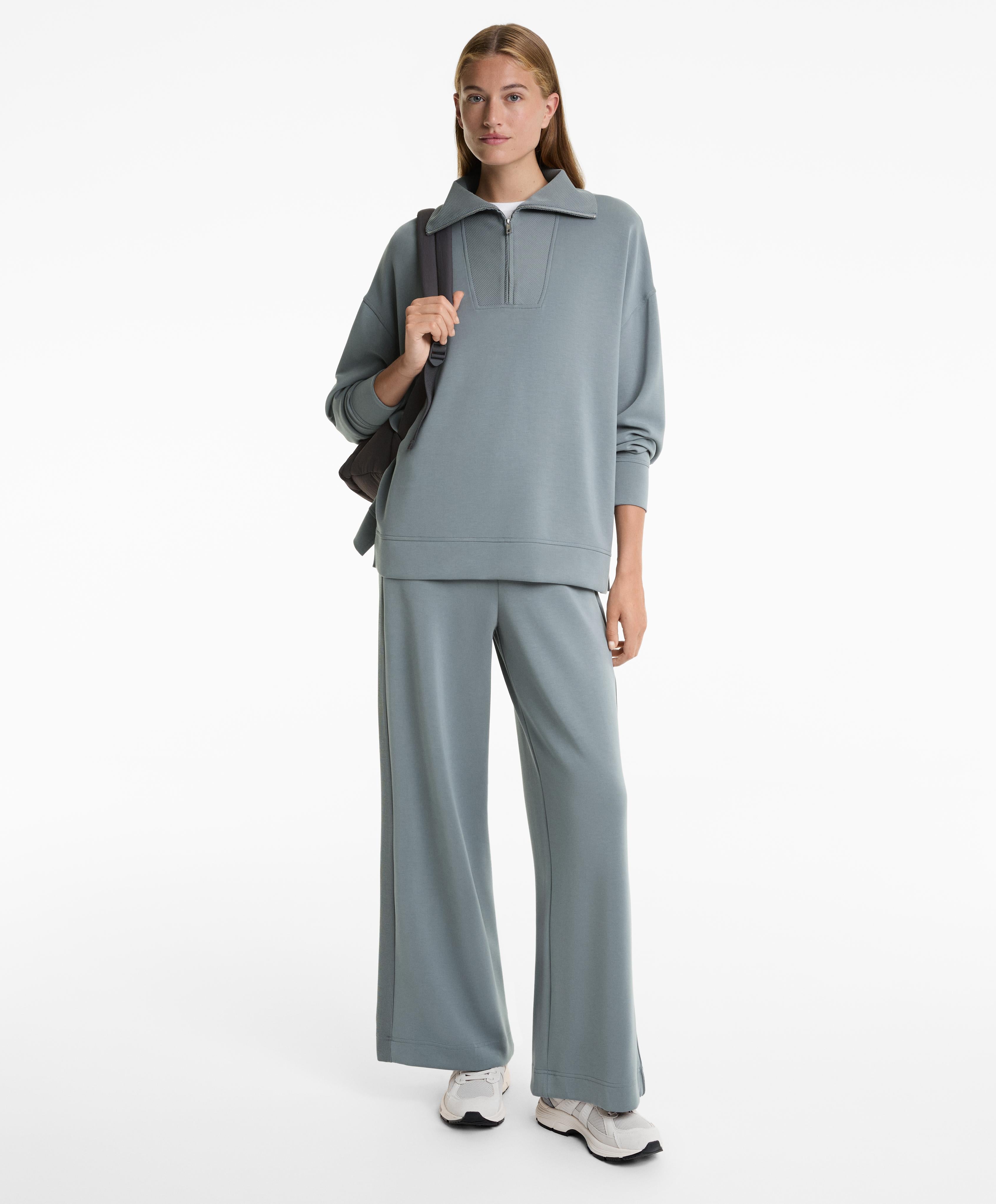 LONG HIGH NECK SWEATSHIRT WITH SOFT TOUCH MODAL