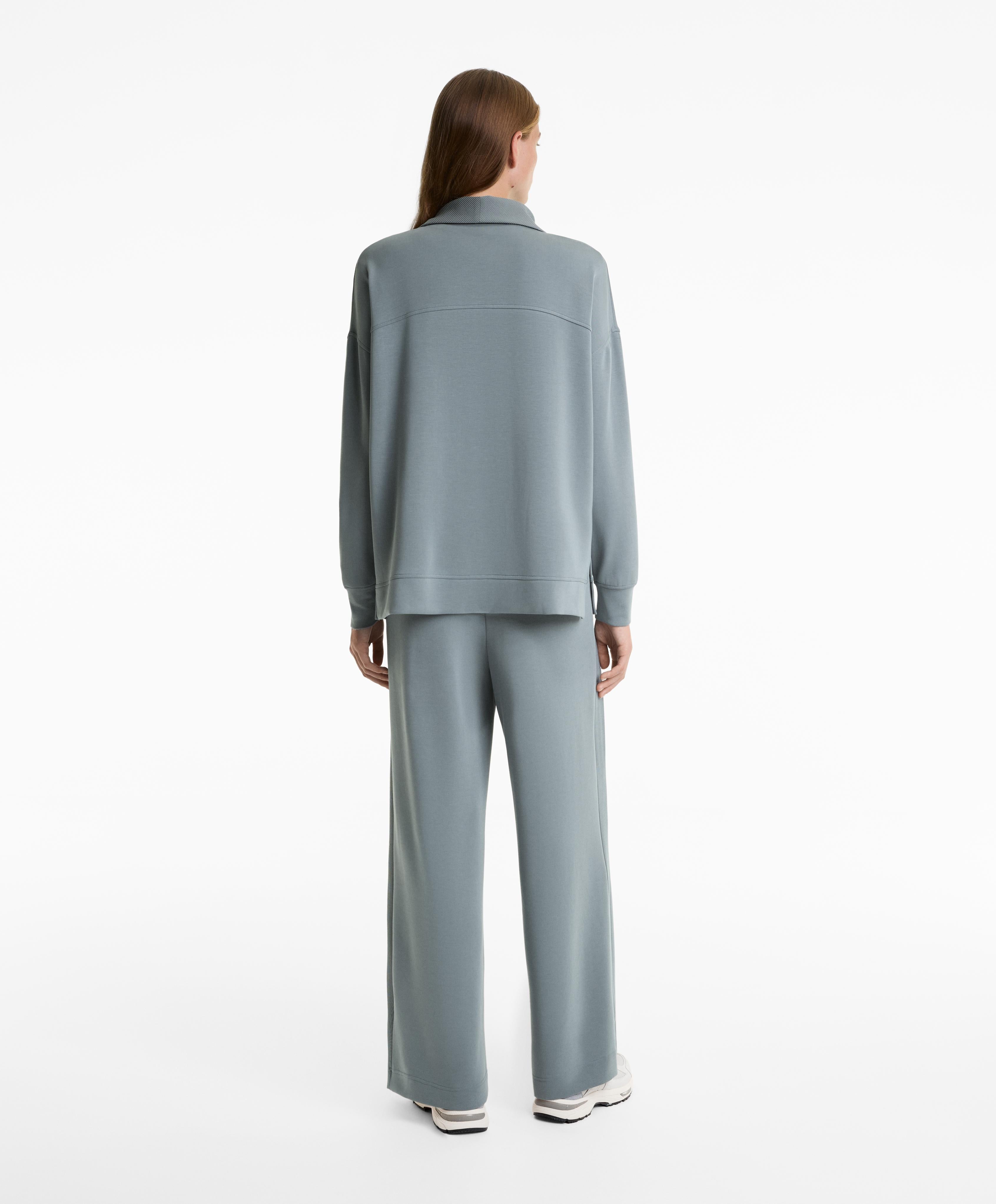 LONG HIGH NECK SWEATSHIRT WITH SOFT TOUCH MODAL