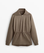 SOFT TOUCH HALF ZIP SWEATSHIRT WITH MODAL