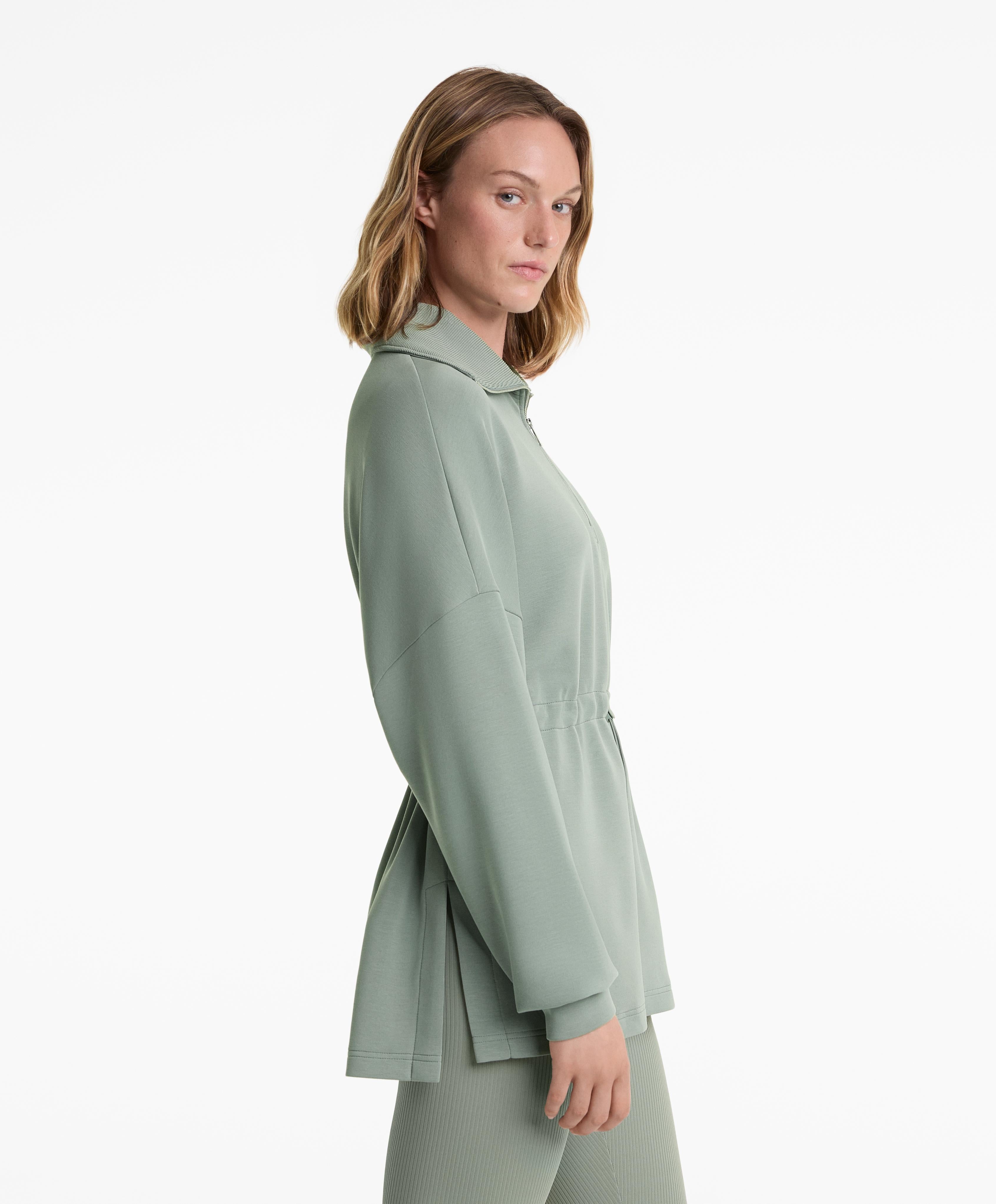 SOFT TOUCH HALF ZIP SWEATSHIRT WITH MODAL