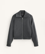 STRIPED BOXY JACKET WITH BACK PLEAT AND SOFT TOUCH MODAL