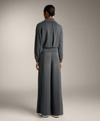 STRIPED BOXY JACKET WITH BACK PLEAT AND SOFT TOUCH MODAL