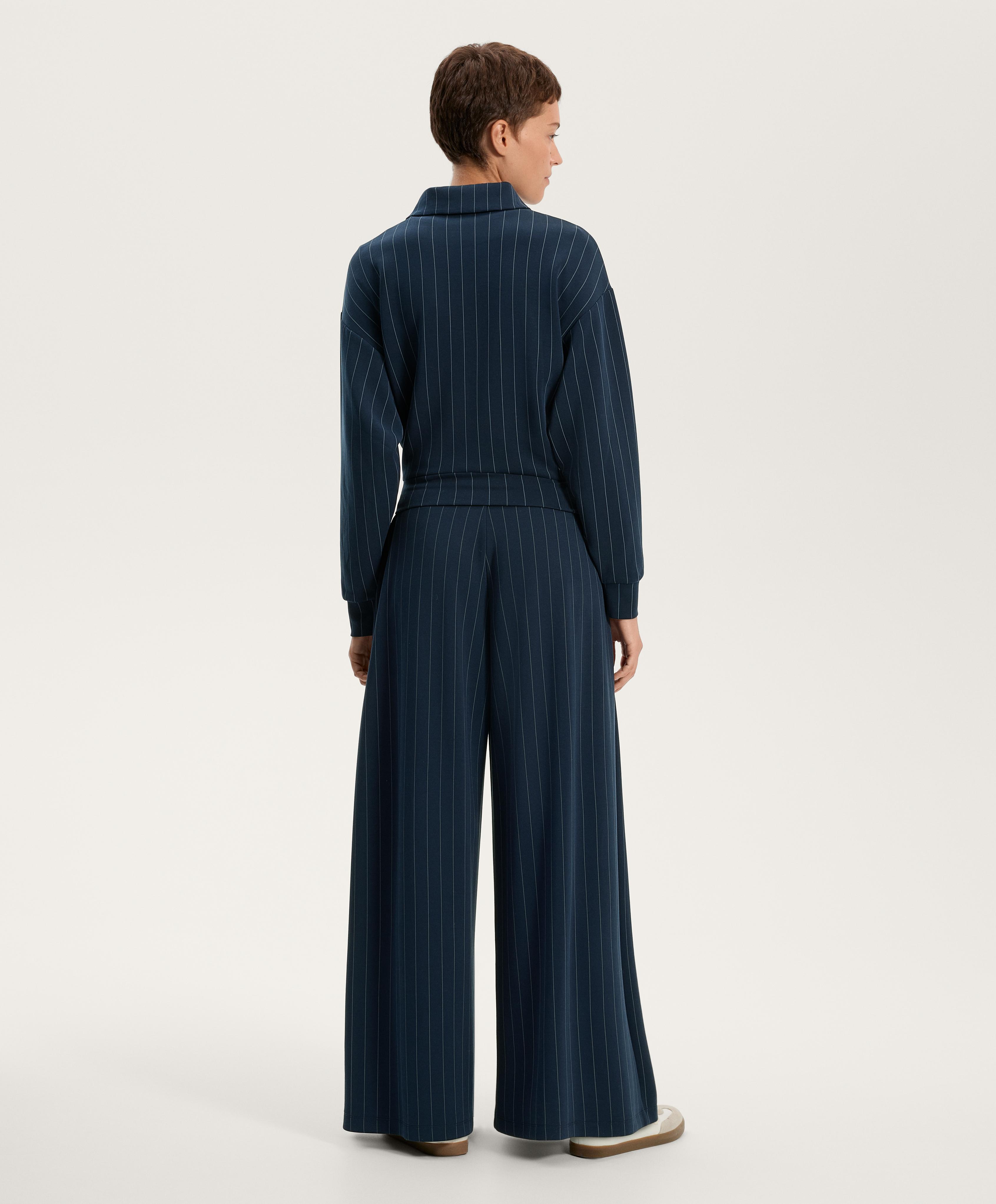 STRIPED HALF ZIP SWEATSHIRT WITH SOFT TOUCH MODAL