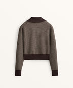 HOUNDSTOOTH PRINT KNIT JACKET