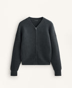 STRUCTURED KNIT ZIP THROUGH JACKET