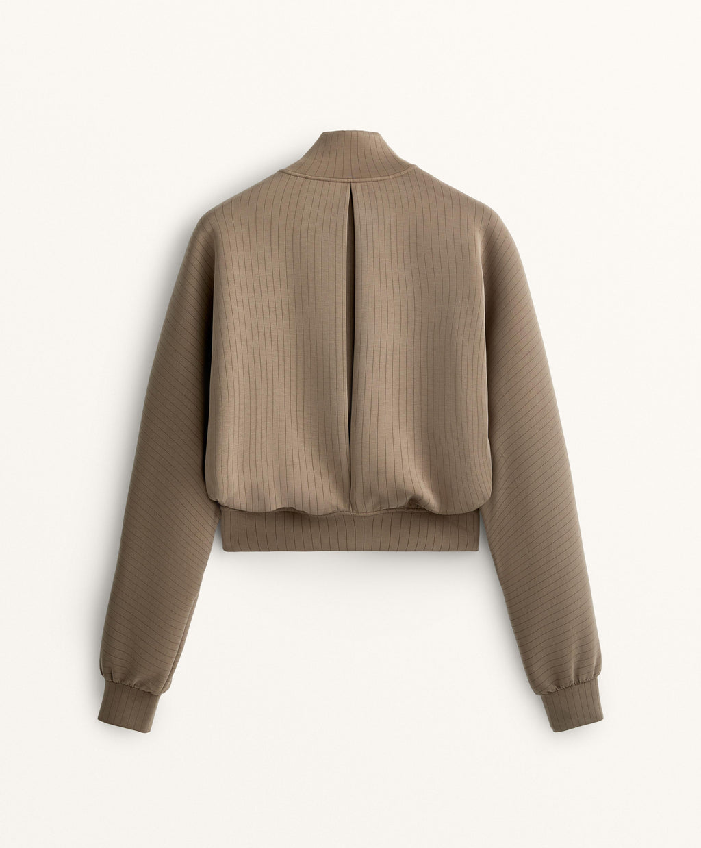 STRIPED HIGH NECK JACKET WITH SOFT TOUCH MODAL