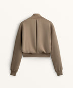 STRIPED HIGH NECK JACKET WITH SOFT TOUCH MODAL