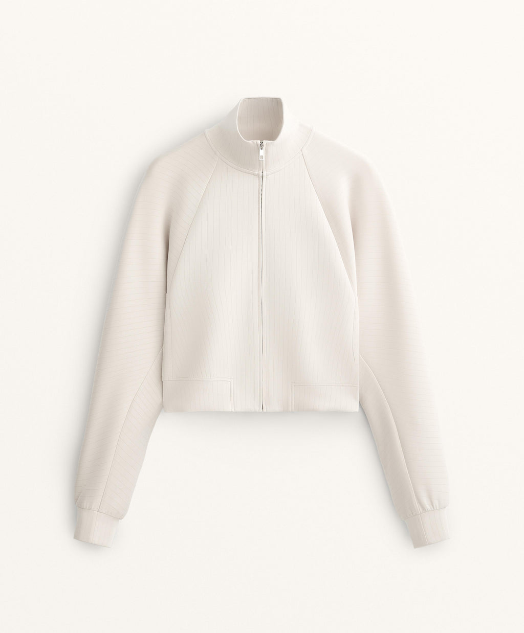 STRIPED HIGH NECK JACKET WITH SOFT TOUCH MODAL