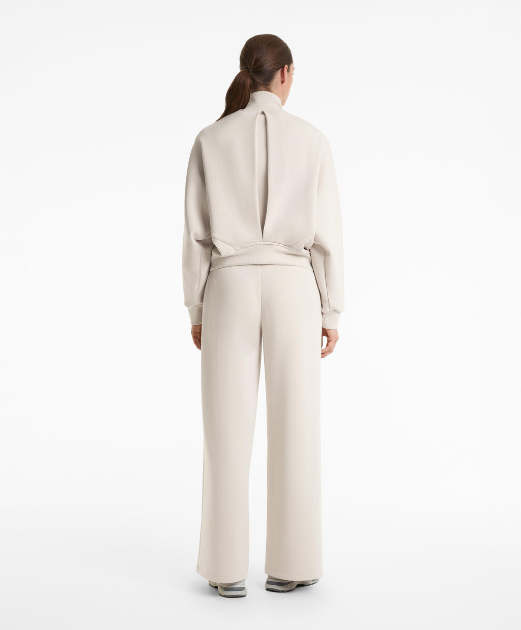 STRIPED HIGH NECK JACKET WITH SOFT TOUCH MODAL