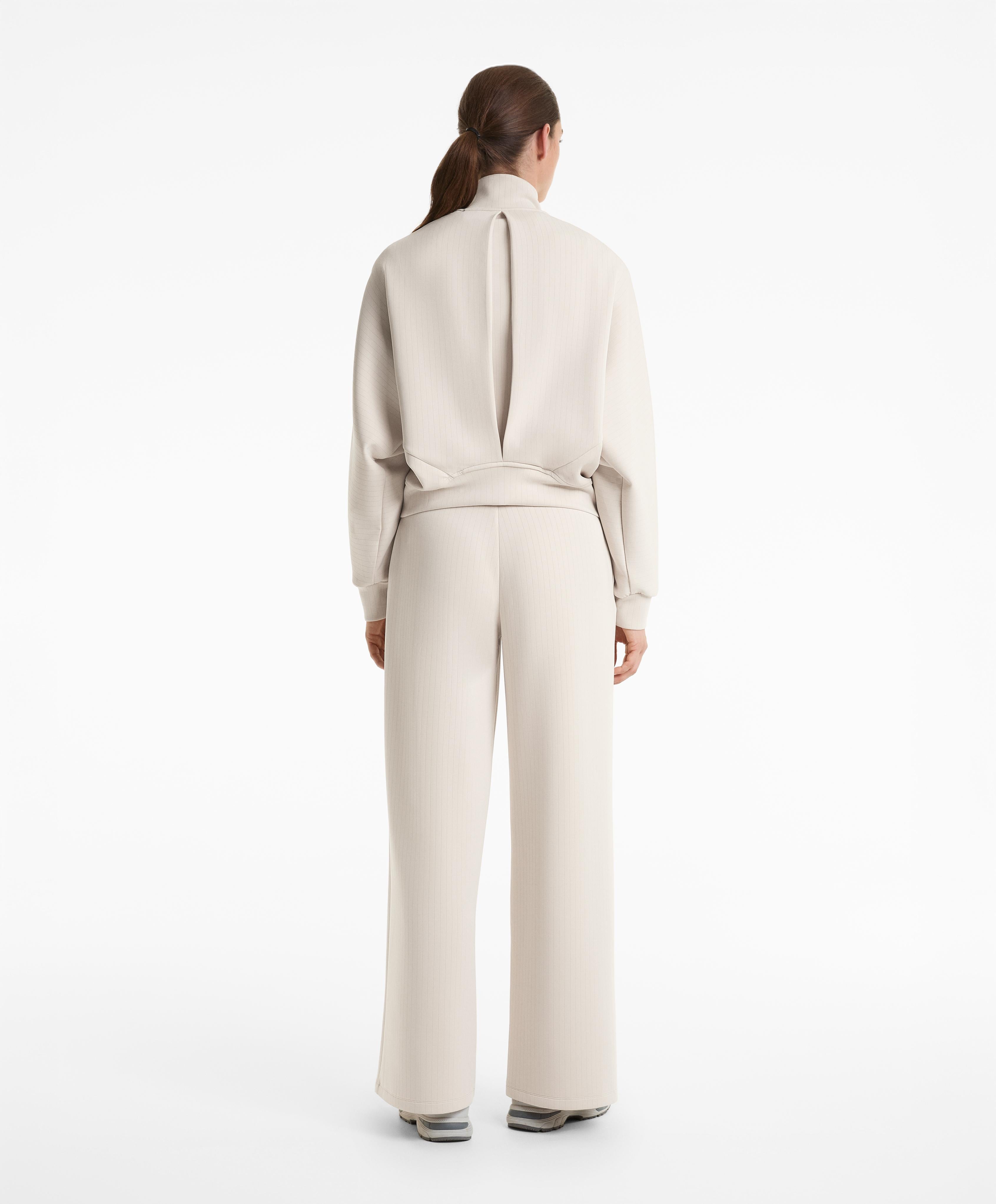 STRIPED HIGH NECK JACKET WITH SOFT TOUCH MODAL