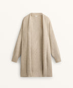 LONG RIBBED KNIT CARDIGAN