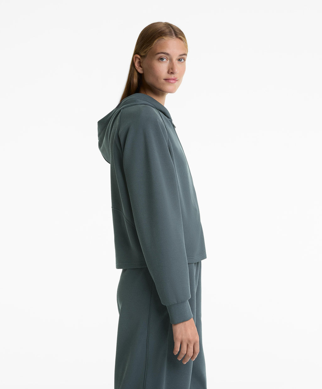 RIB 29% MODAL HOODED JACKET