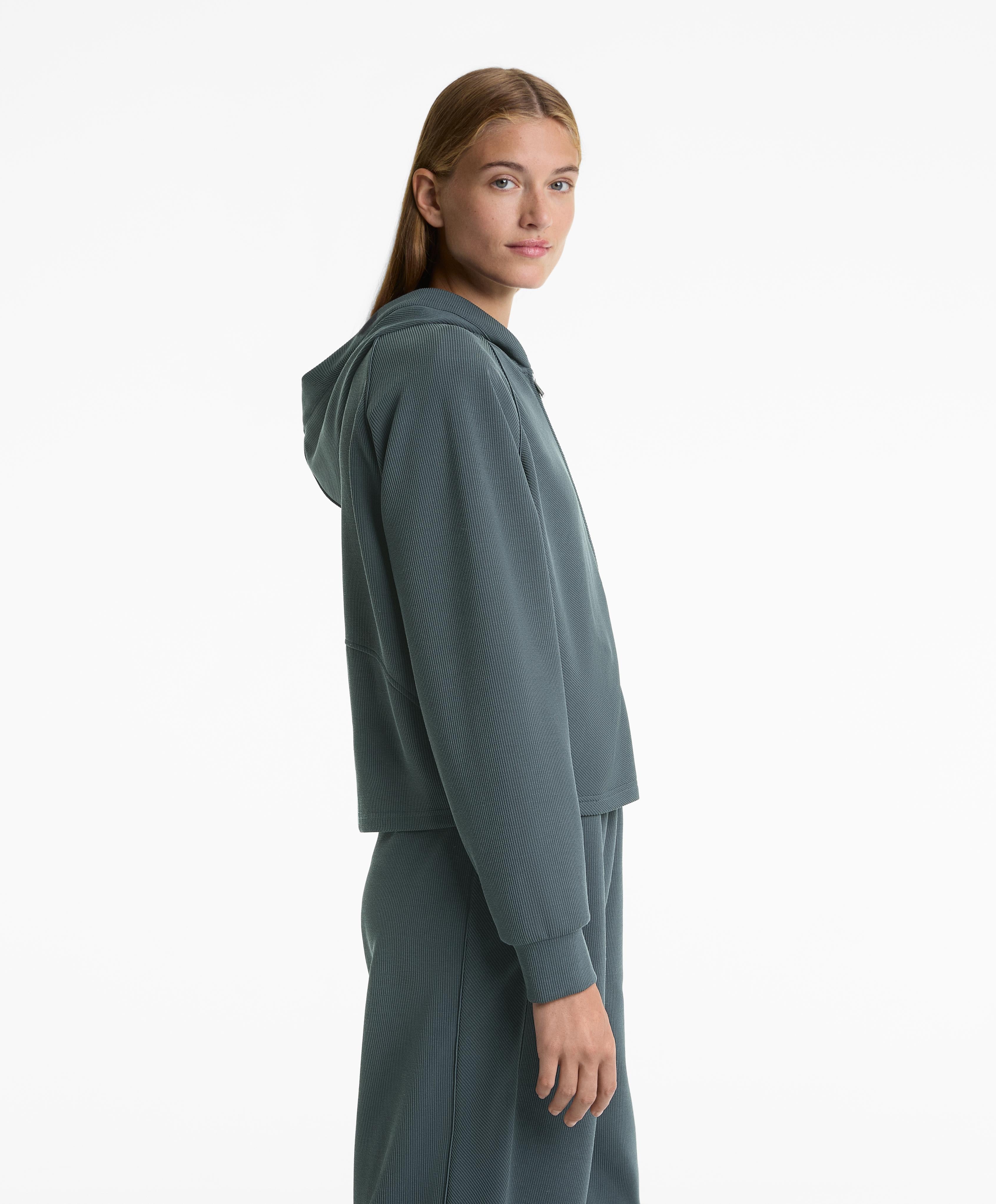 RIB 29% MODAL HOODED JACKET