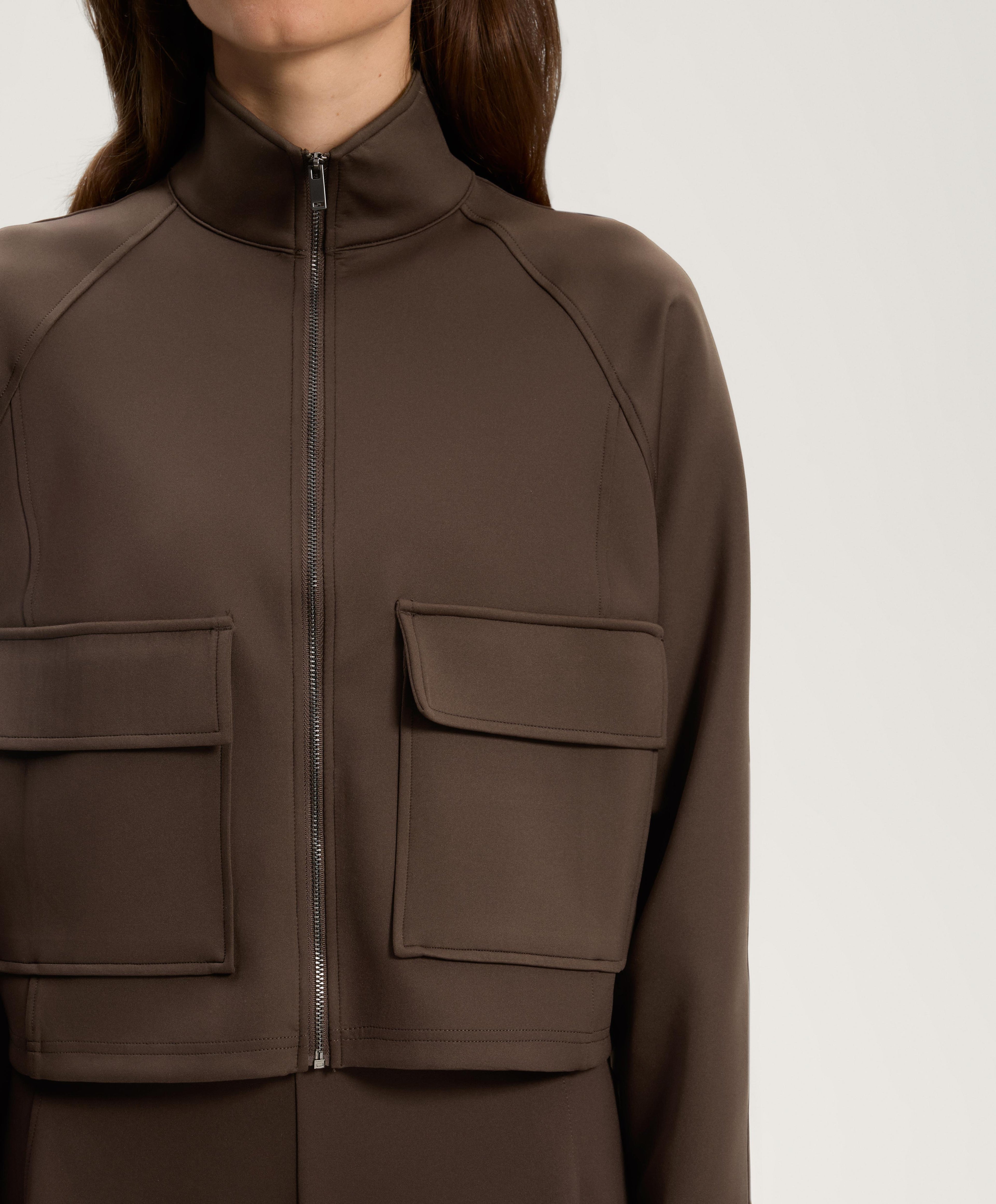 NEOPRENE EFFECT JACKET WITH POCKETS