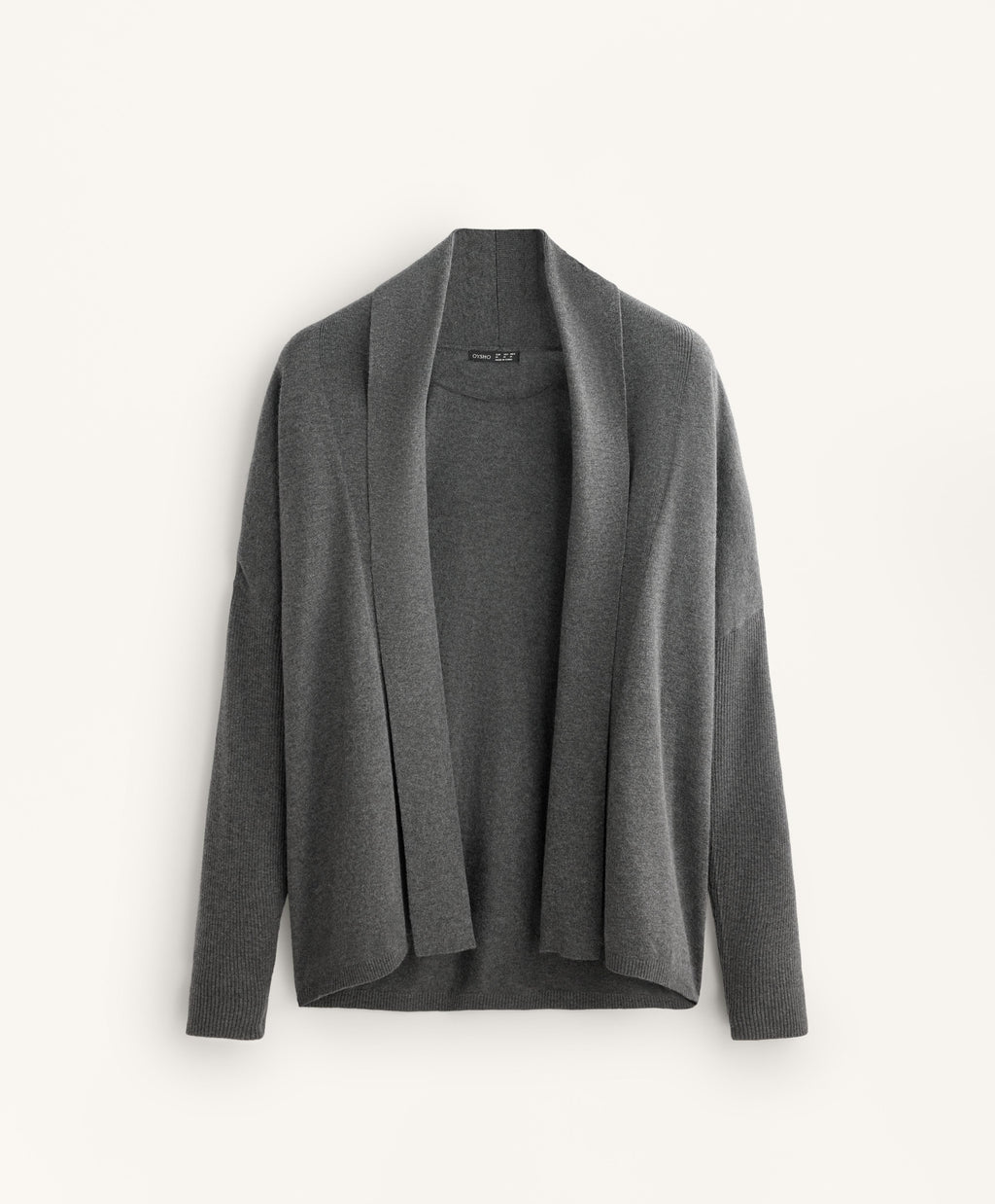 KNIT CARDIGAN WITH RIB DETAILS