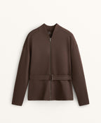 NEOPRENE EFFECT JACKET WITH BELT