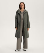 NEOPRENE EFFECT HOODED JACKET