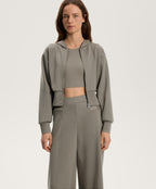 NEOPRENE EFFECT HOODED JACKET