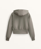 NEOPRENE EFFECT HOODED JACKET