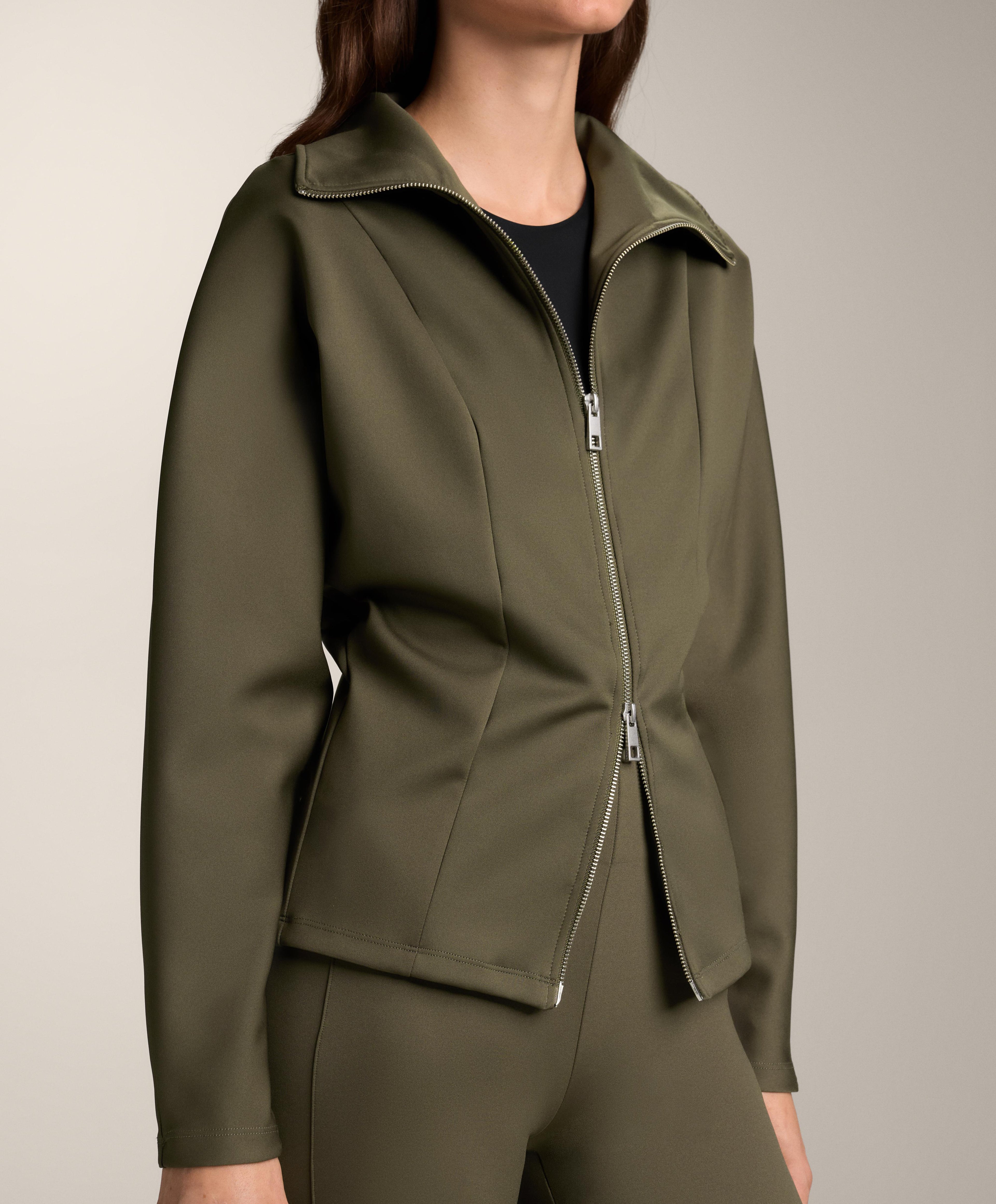 DOUBLE ZIP NEOPRENE EFFECT JACKET