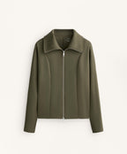 DOUBLE ZIP NEOPRENE EFFECT JACKET