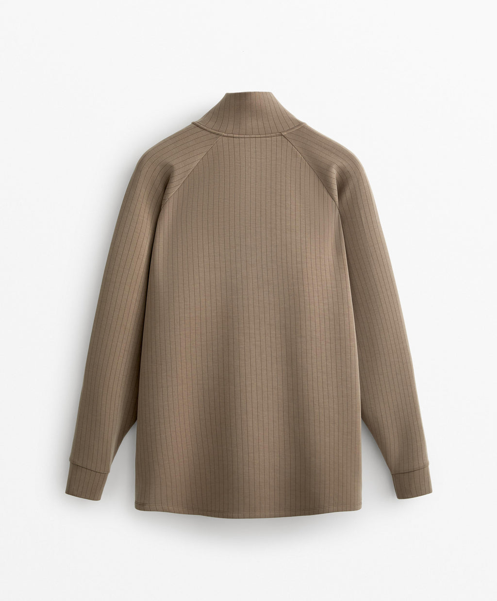 LONG STRIPED HIGH NECK JACKET WITH SOFT TOUCH MODAL