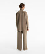 LONG STRIPED HIGH NECK JACKET WITH SOFT TOUCH MODAL
