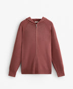 LONG HOODED KNIT JACKET