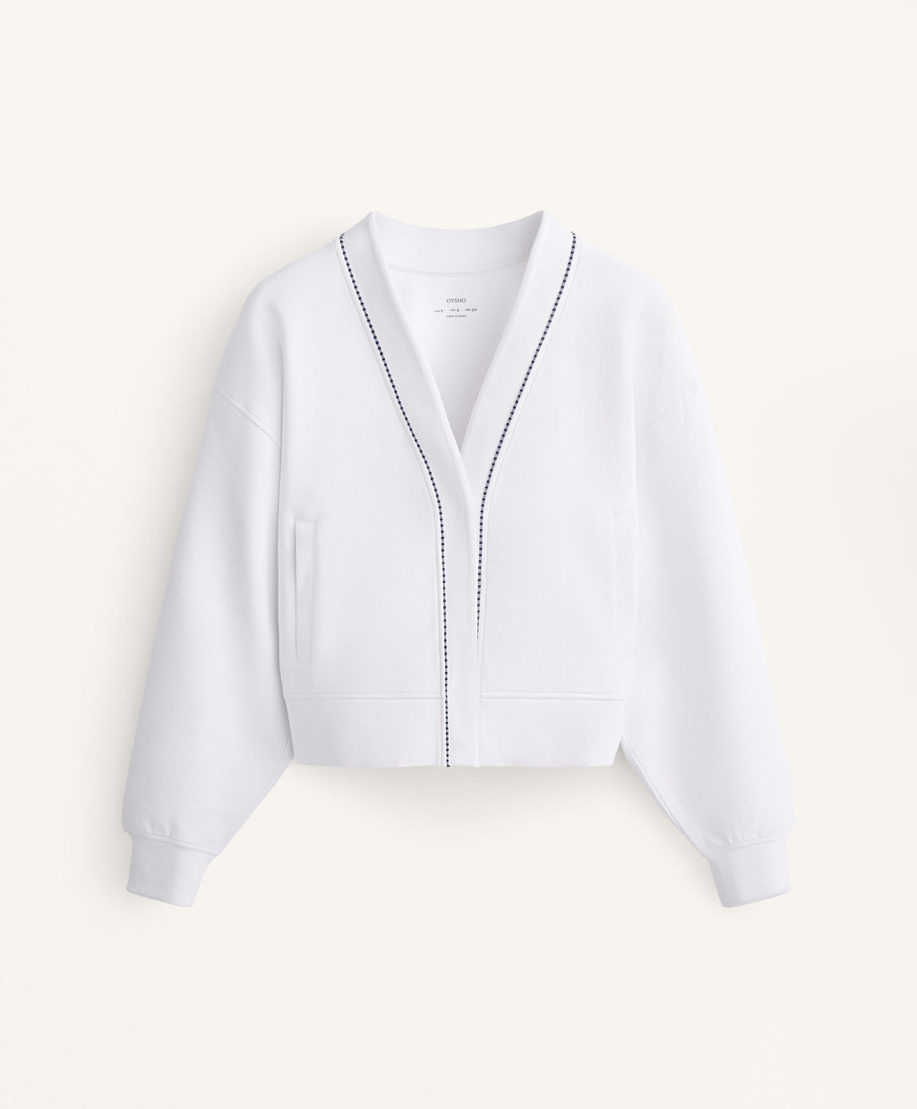 COTTON BLEND HEAVY WEIGHT PIQUE CARDIGAN