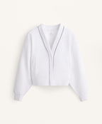 COTTON BLEND HEAVY WEIGHT PIQUE CARDIGAN