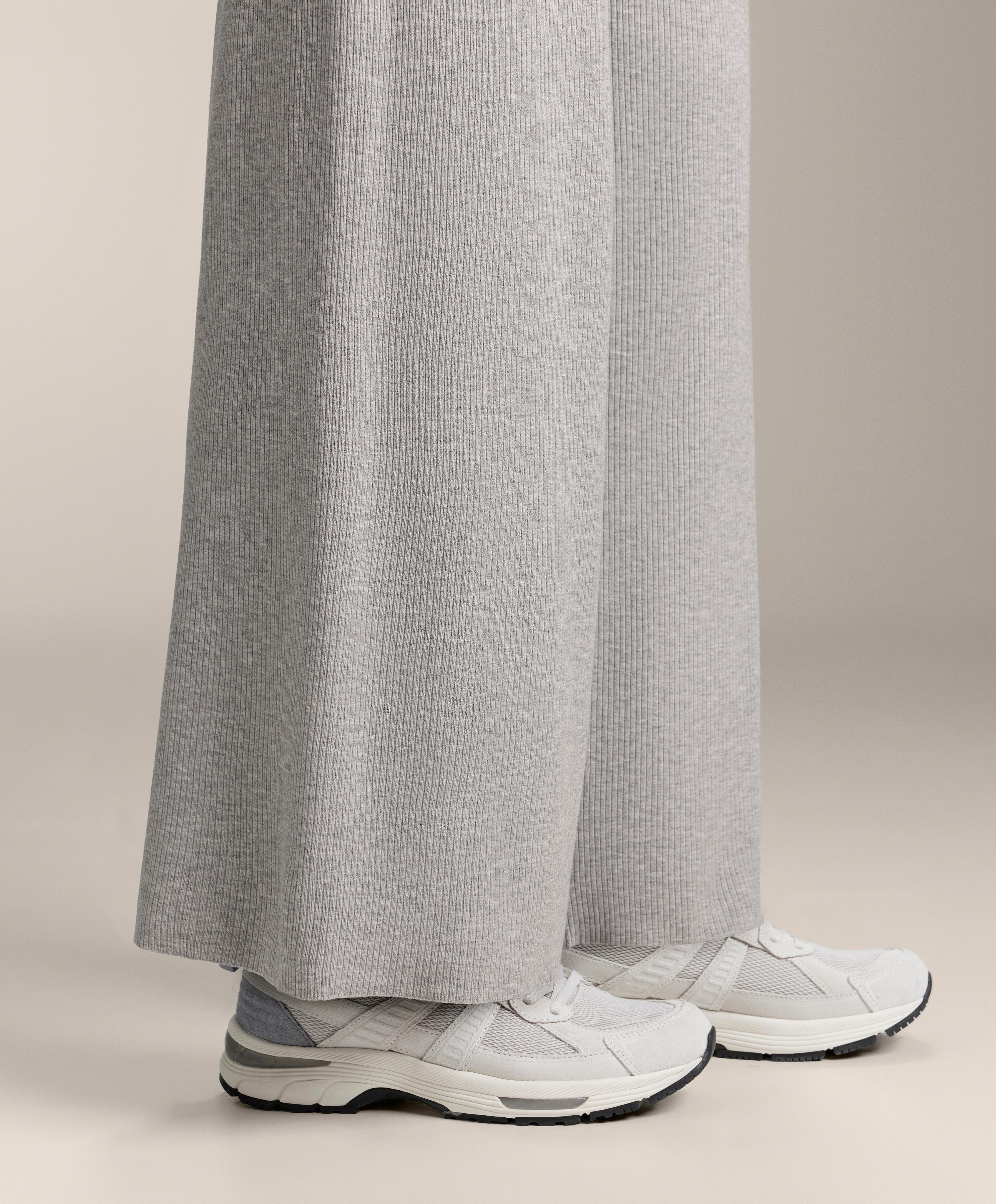 WIDE LEG RIB KNIT TROUSERS