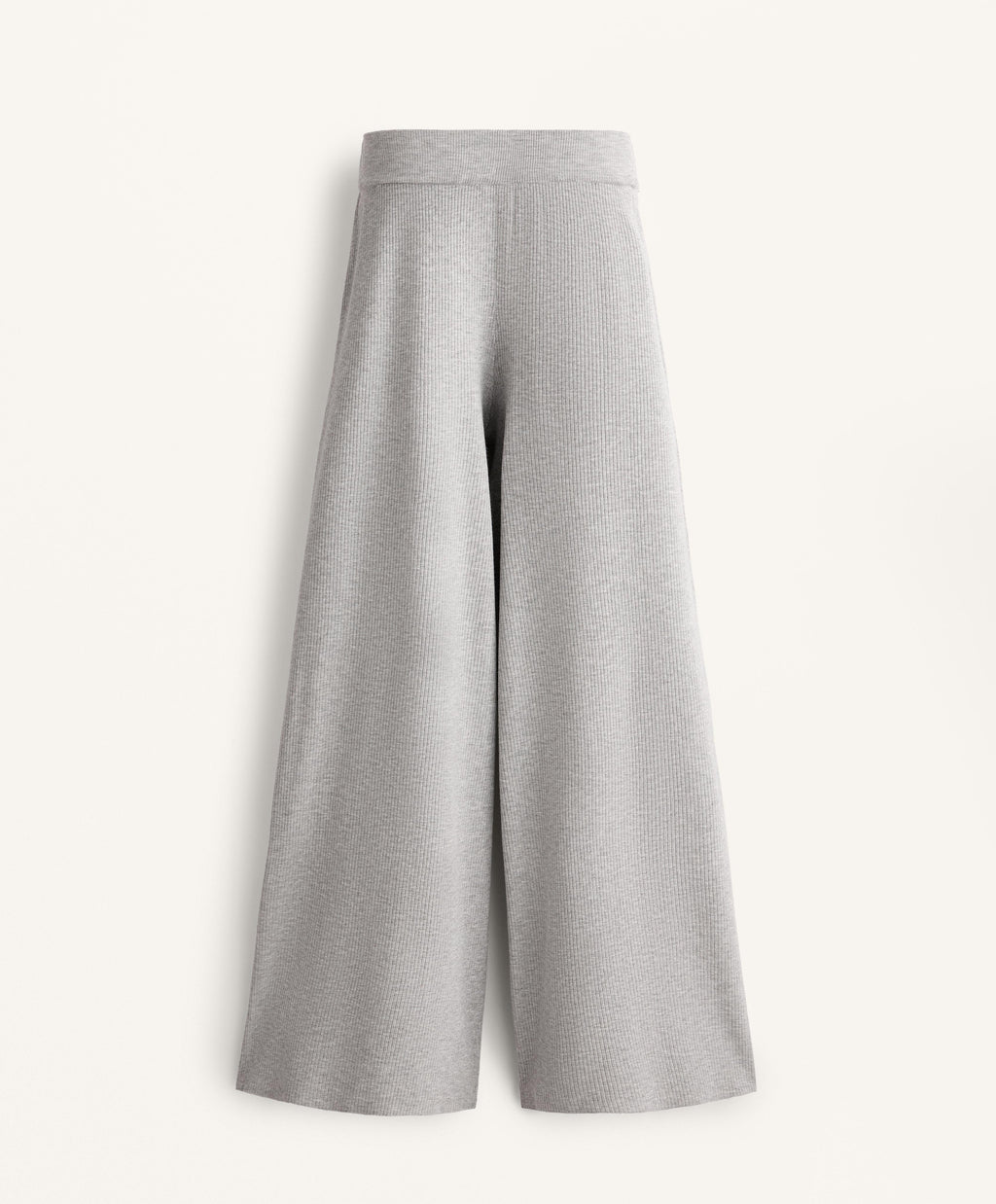 WIDE LEG RIB KNIT TROUSERS
