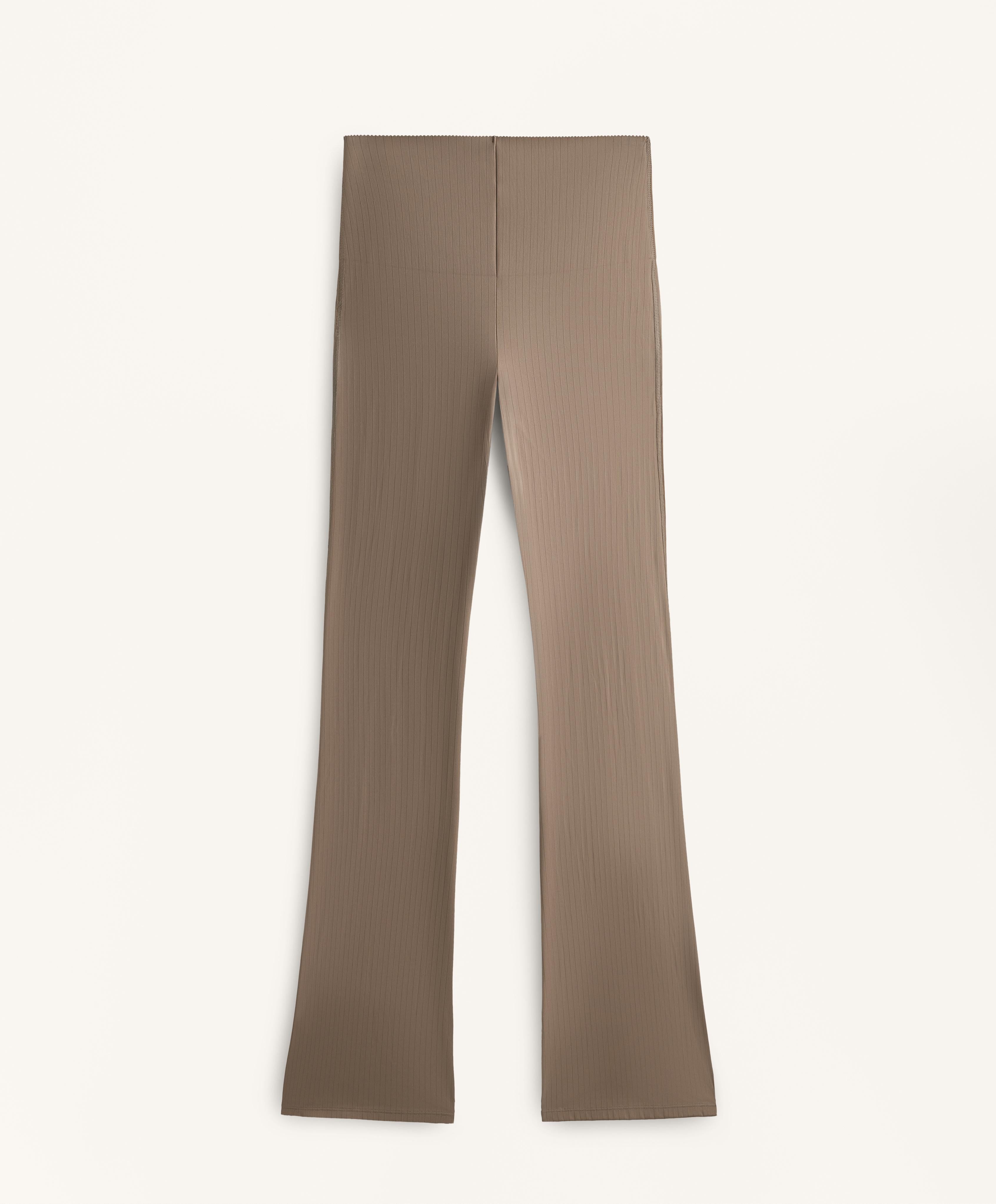 HIGH RISE COMPRESSIVE CORE CONTROL BLOCK STRIPE FLARE TROUSERS