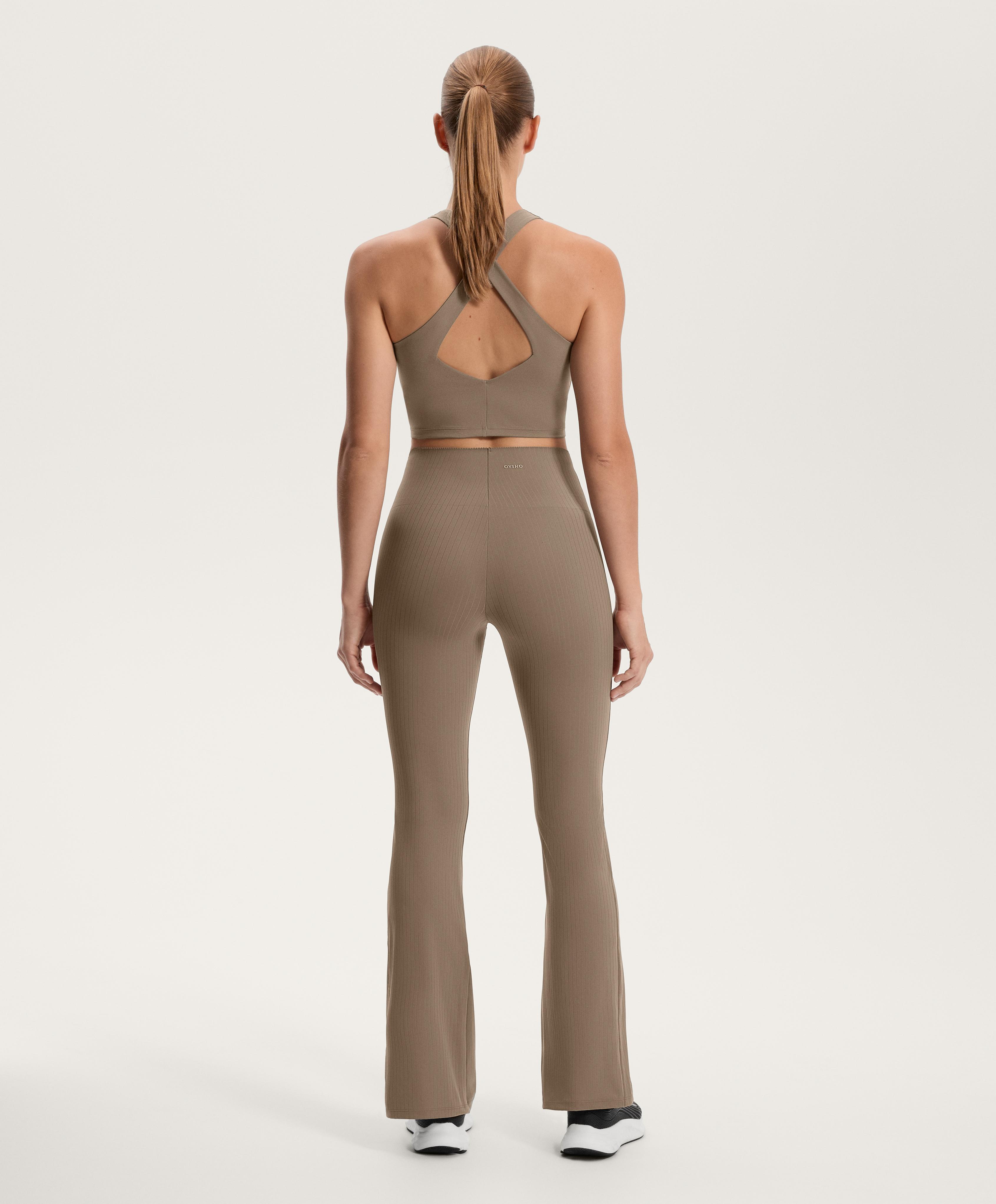 HIGH RISE COMPRESSIVE CORE CONTROL BLOCK STRIPE FLARE TROUSERS