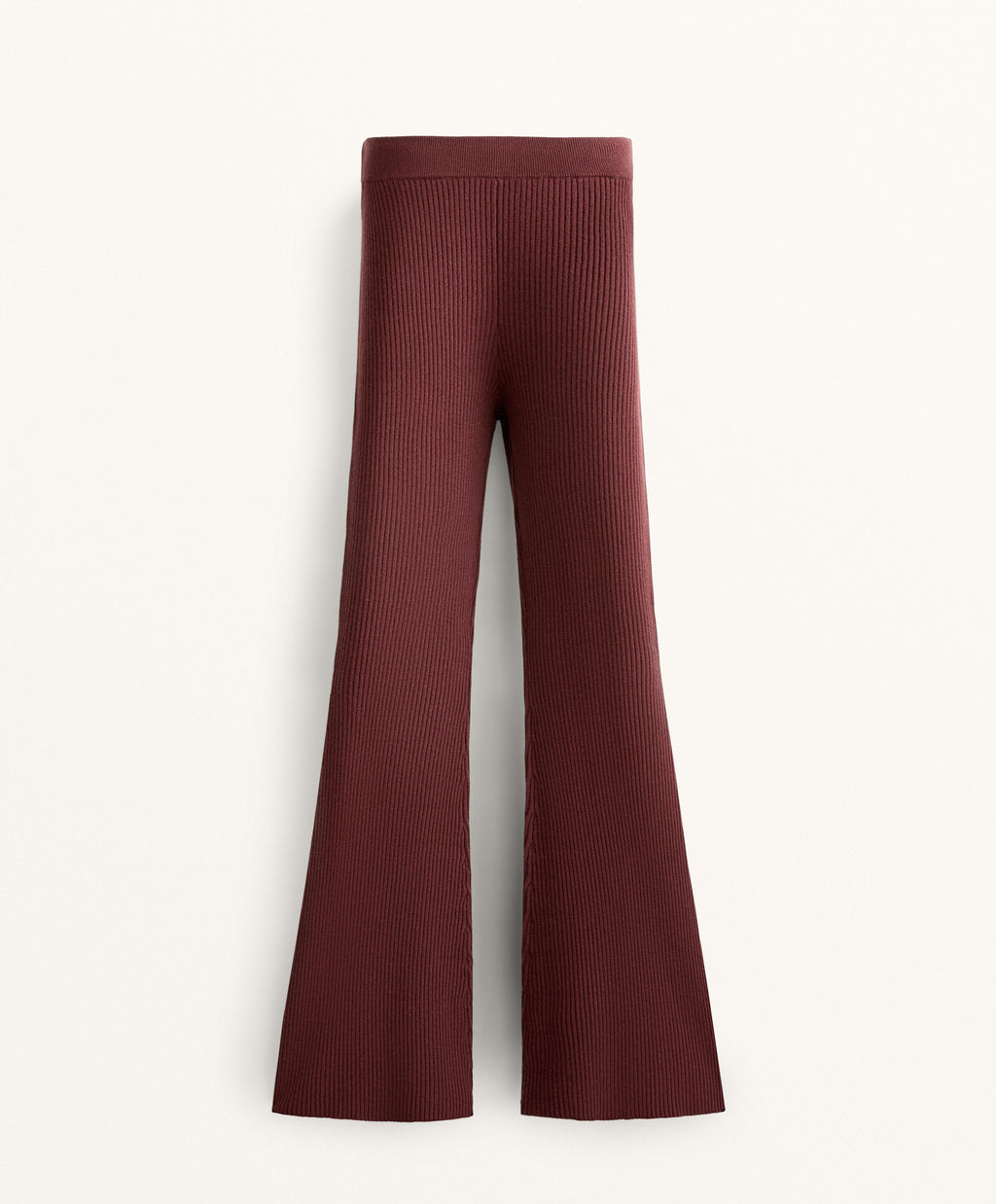 FLARE RIB KNIT TROUSERS