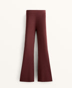 FLARE RIB KNIT TROUSERS