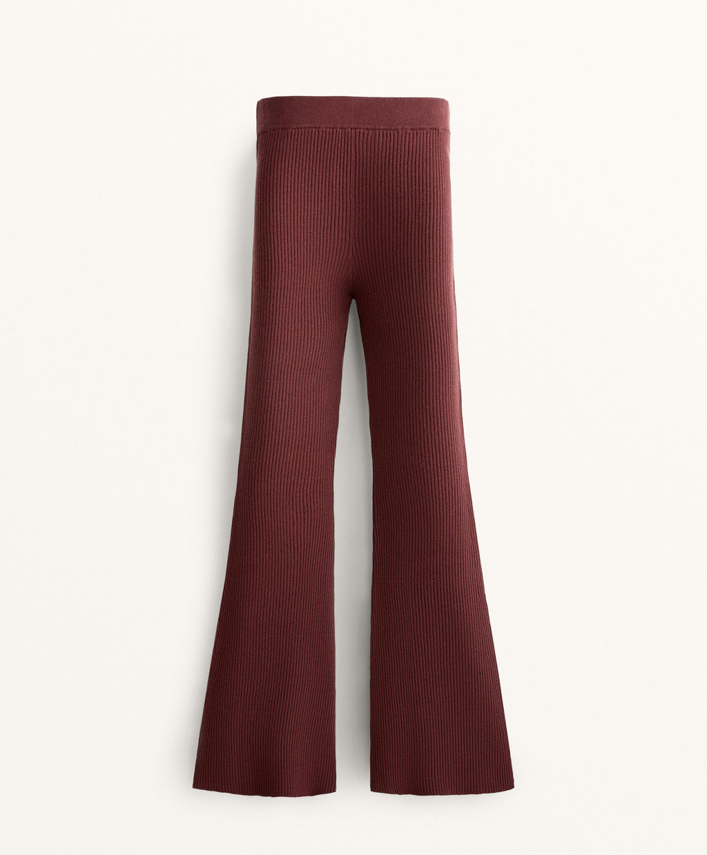 FLARE RIB KNIT TROUSERS