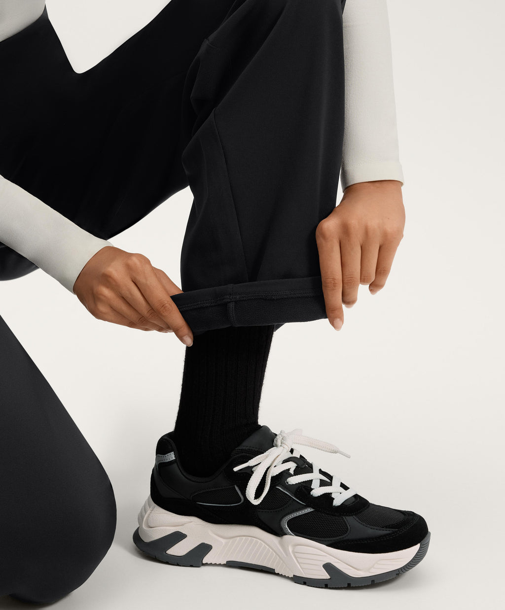 HIGH RISE WARM STRAIGHT LEG TROUSERS