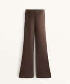 NEOPRENE EFFECT HIGH RISE FLARE TROUSERS
