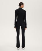 HIGH RISE WARM FLARE TROUSERS WITH POCKETS