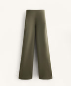 NEOPRENE EFFECT STRAIGHT LEG TROUSERS