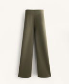 NEOPRENE EFFECT STRAIGHT LEG TROUSERS