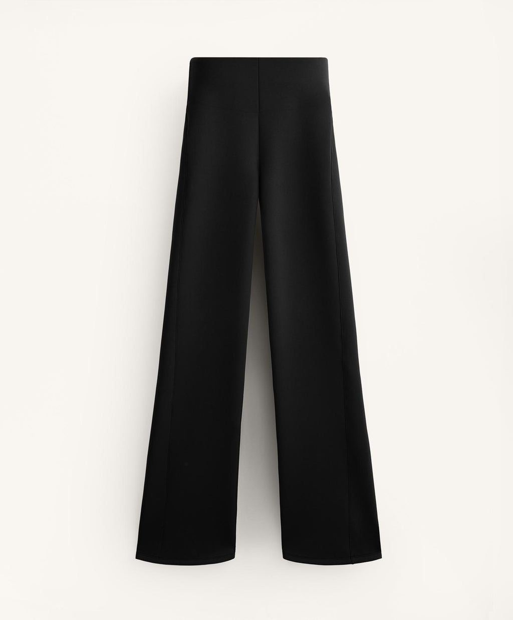 NEOPRENE EFFECT STRAIGHT LEG TROUSERS