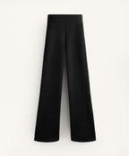 NEOPRENE EFFECT STRAIGHT LEG TROUSERS