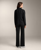 NEOPRENE EFFECT STRAIGHT LEG TROUSERS