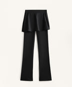 COMFORTLUX HIGH WAISTED FLARE TROUSERS WITH SKIRT