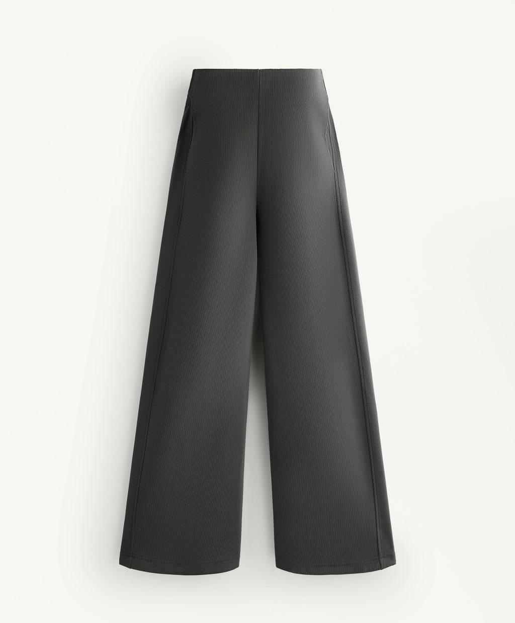 HIGH WAISTED WIDE LEG RIB TROUSERS 29% MODAL